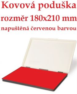 Razítkovací poduška červená 180 x 210 mm