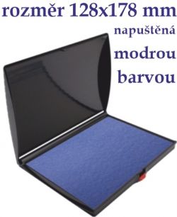 Razítkovací poduška modrá 128 x 178 mm