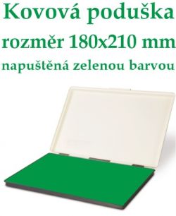 Razítkovací poduška zelená 180 x 210 mm